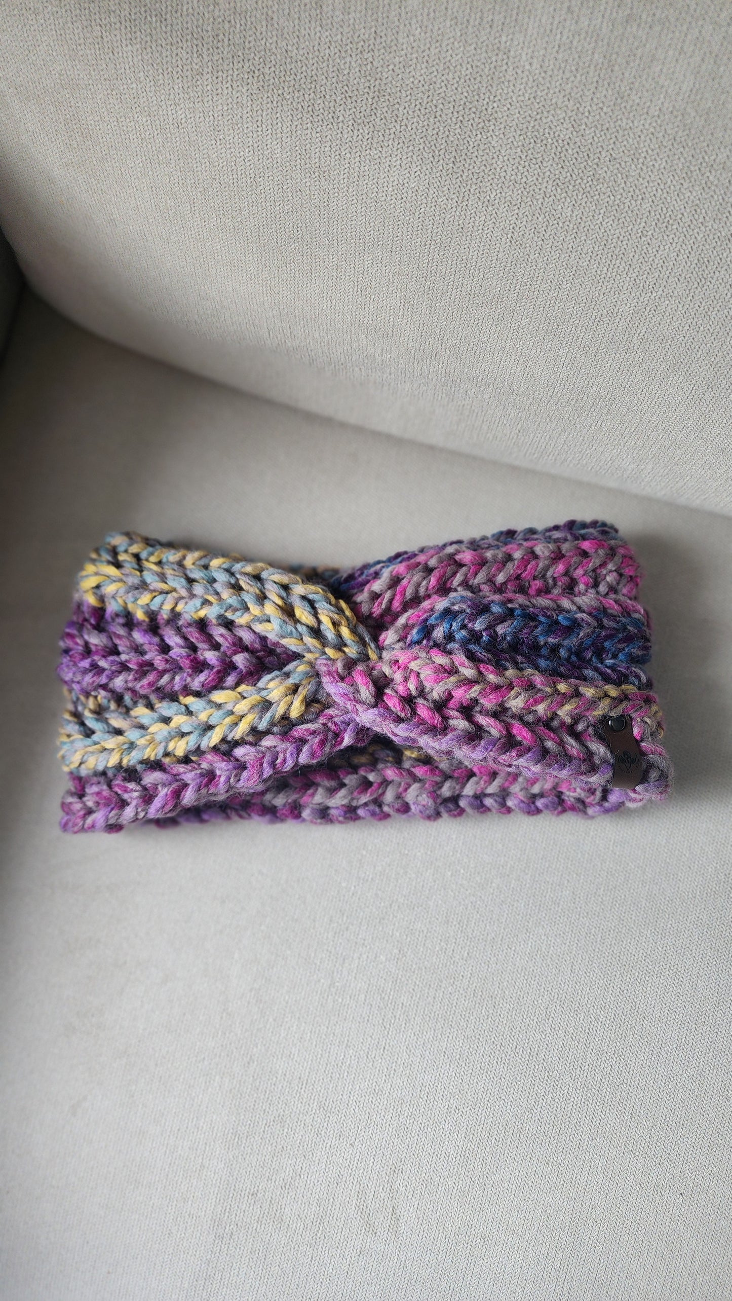 Cozy Twist Chunky Headband- midnight bloom