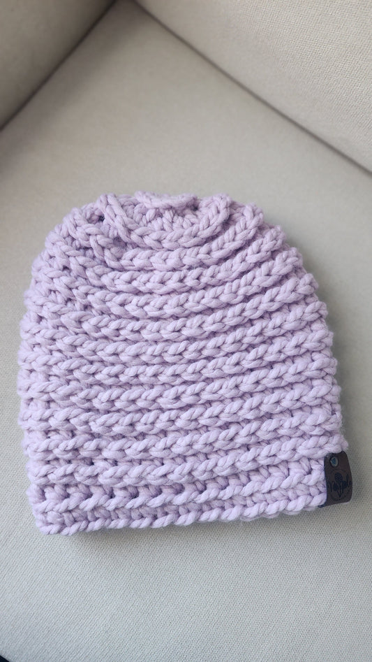 Lavender Cozy Chunky Kids Beanie