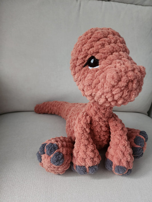 Redwood & Charcoal Crochet Dinosaur