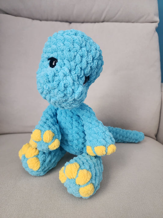 Blue & Lemon Crochet Dinosaur