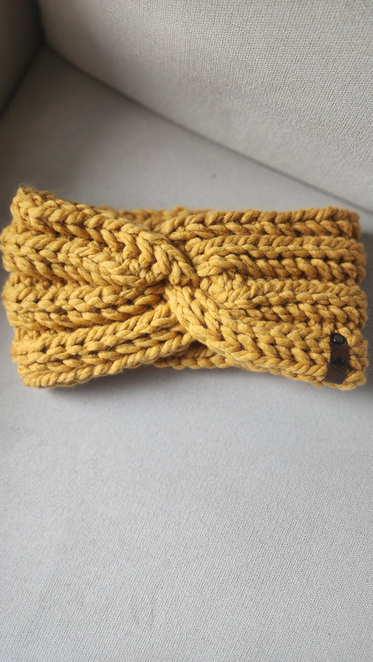 Cozy Twist Chunky Headband- Mustard