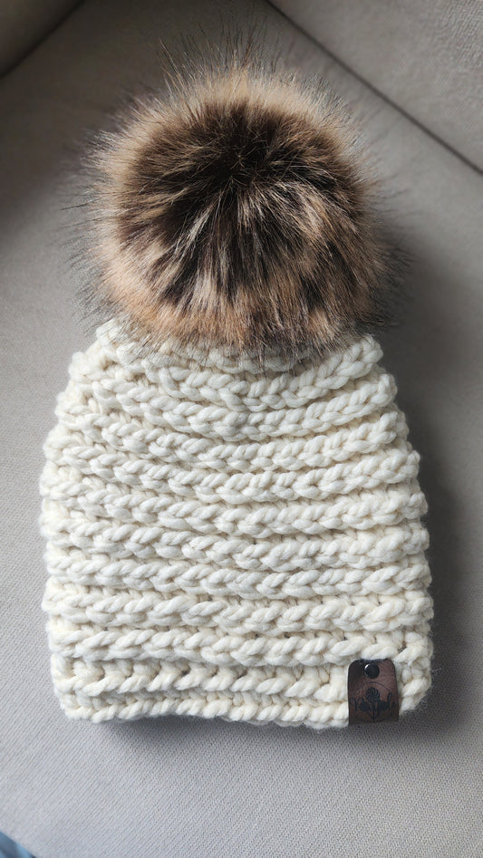 Toasted Marshmallow Chunky Toddler Beanie
